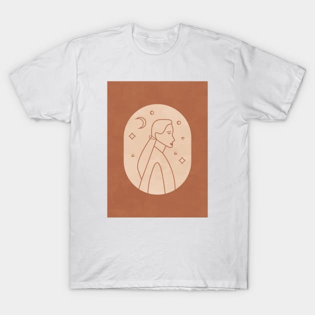 Minimal Woman Portrait 2 T-Shirt by Colorable